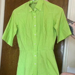1950’s Country Miss lime green dress with belt s/xs true vintage
